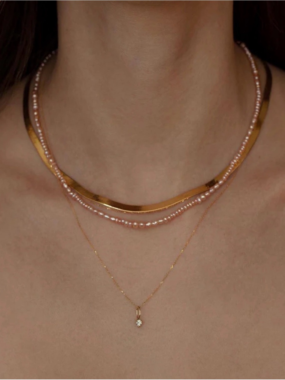 Wwake Blush Pearl Collage Necklace